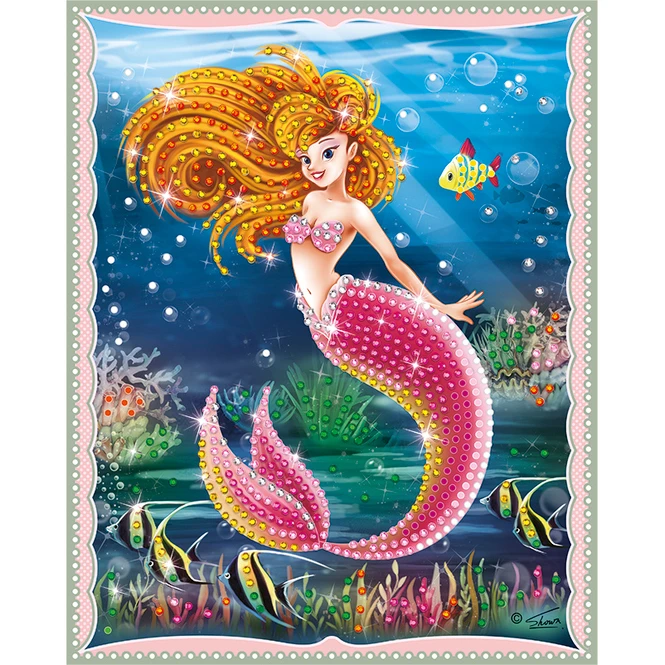 Besttoy - Strasssteinebild Meerjungfrau Brünett 1 Besttoy - Strasssteinebild Meerjungfrau Brünett