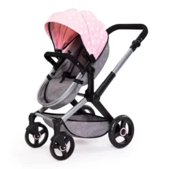 Kombi Puppenwagen Xeo - Rosa-Grau -Rabatt Spielzeug Geschäft 242138 4003336170306 ulba puppenwagen xeo rosa 02