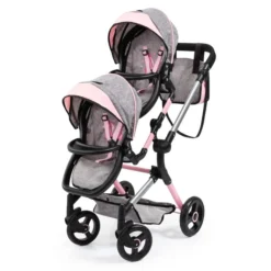 Zwillingspuppenwagen - Grau/pink Melange 9 Zwillingspuppenwagen - Grau/pink Melange -Rabatt Spielzeug Geschäft 246855 4003336262339 Bayer Zwillingspuppenwagen 01