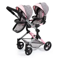 Zwillingspuppenwagen - Grau/pink Melange 7 Zwillingspuppenwagen - Grau/pink Melange -Rabatt Spielzeug Geschäft 246855 4003336262339 bayer Zwillingspuppenwagen 03