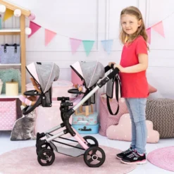 Zwillingspuppenwagen - Grau/pink Melange 8 Zwillingspuppenwagen - Grau/pink Melange -Rabatt Spielzeug Geschäft 246855 4003336262339 bayer Zwillingspuppenwagen 04